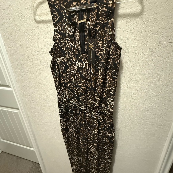Kardashian Kollection Black and Brown Animal Print Jumpsuit Sz XS - Picture 2 of 10